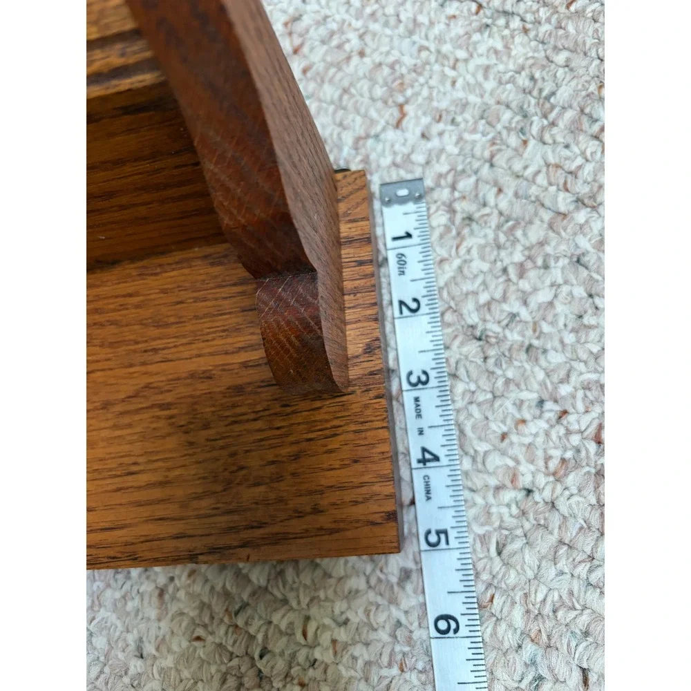 Vintage Carved Oak Wood Floating Wall Shelf Decorative Scrollwork 17.5 Inch